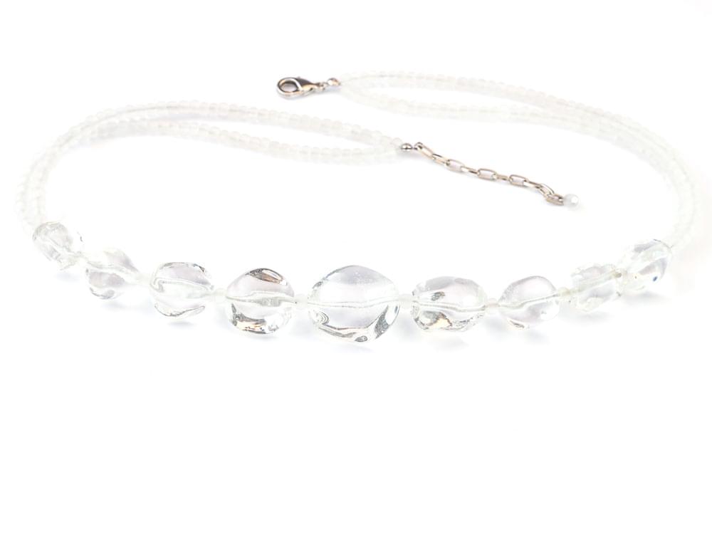 Cristalli - clear, Murano glass necklace which will gently reflect the colours of your outfit